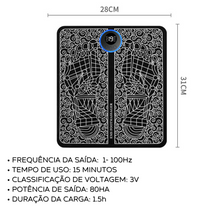 Carregar imagem no visualizador da galeria, Tapete Portátil Para Massagem nos Pés com Estimulação Muscular Por Meio de Eletricidade