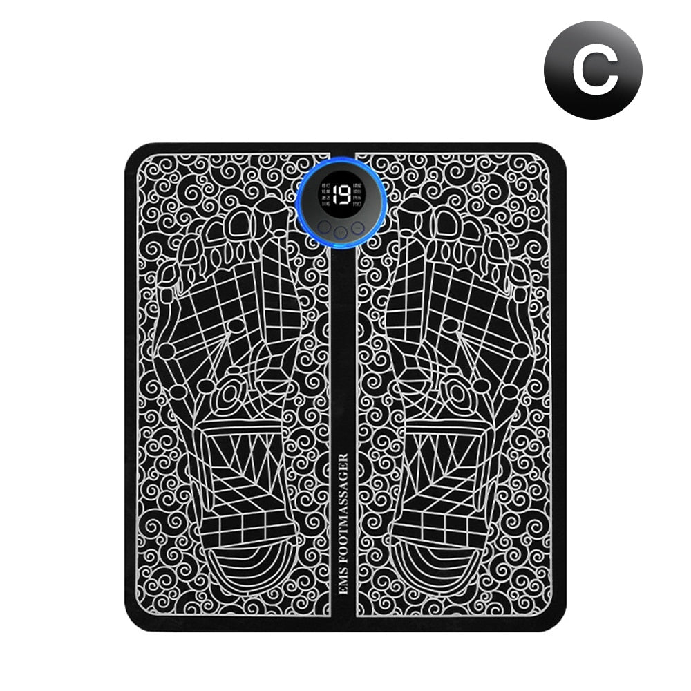 Tapete Portátil Para Massagem nos Pés com Estimulação Muscular Por Meio de Eletricidade